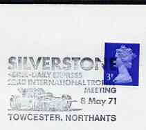 Postmark - Great Britain 1971 cover bearing illustrated cancellation for Silverstone GKN & Daily Express International Trophy, stamps on cars, stamps on racing cars, stamps on  f1 , stamps on sport, stamps on newspapers