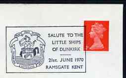Postmark - Great Britain 1970 cover bearing illustrated cancellation for Salute to the Little Ships of Dunkirk, stamps on militaria, stamps on , stamps on  ww2 , stamps on , stamps on ships