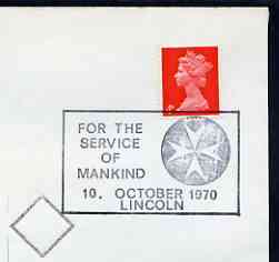 Postmark - Great Britain 1970 cover bearing illustrated cancellation for (St John Ambulance) For the Service of Mankind, stamps on , stamps on  stamps on ambulance