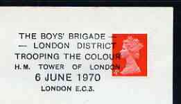 Postmark - Great Britain 1970 cover bearing special cancellation for Boys Brigade London District Trooping the Colour, stamps on boys brigade, stamps on london