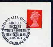 Postmark - Great Britain 1970 cover bearing special cancellation for Charles Dickens' David Copperfield, Winterbourne, stamps on , stamps on  stamps on literature, stamps on  stamps on dickens