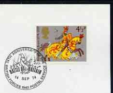 Postmark - Great Britain 1974 card bearing illustrated cancellation for 34th Anniversary of Battle of Britain (BFPS) 