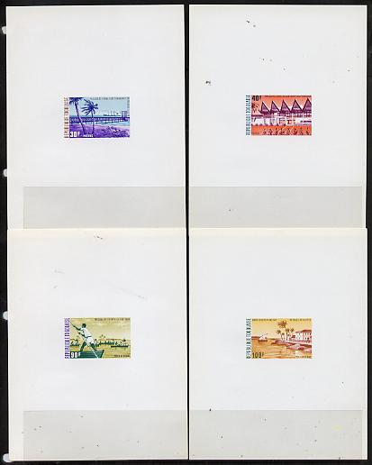 Togo 1974 Coastal Scenes set of 4 deluxe proof sheets in full issued colours, stamps on , stamps on  stamps on tourism