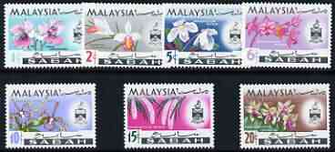 Malaya - Sabah 1965 Orchids def set of 7 complete unmounted mint, SG 424-30, stamps on , stamps on  stamps on flowers, stamps on  stamps on orchids