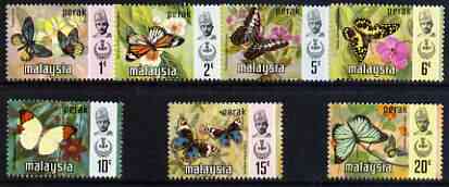 Malaya - Perak 1971 Butterflies def set of 7 complete unmounted mint (Bradbury Wilkinson printing), SG 172-78, stamps on , stamps on  stamps on butterflies