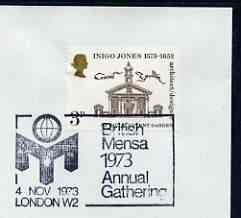 Postmark - Great Britain 1973 cover bearing illustrated cancellation for British Mensa Annual Gathering, stamps on , stamps on  stamps on mathematics, stamps on  stamps on maths