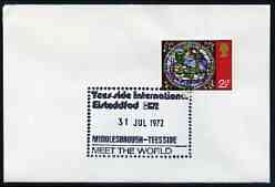 Postmark - Great Britain 1970 cover bearing illustrated cancellation for Tees-Side international Eisteddfod, stamps on music