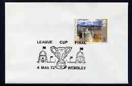 Postmark - Great Britain 1972 cover bearing illustrated cancellation for League Cup Final, Wembley, stamps on , stamps on  stamps on football, stamps on  stamps on sport