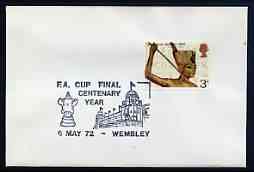Postmark - Great Britain 1972 cover bearing illustrated cancellation for FA Cup Final Centenary Year, stamps on football, stamps on sport