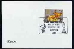 Postmark - Great Britain 1974 card bearing illustrated cancellation for Leeds United League Champions, stamps on football, stamps on sport