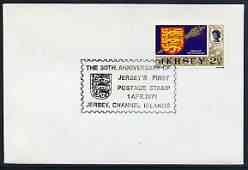 Postmark - Jersey 1971 cover bearing illustrated cancellation for 30th Anniversary of Jersey's First Postage Stamp, stamps on , stamps on  stamps on postal, stamps on  stamps on stamp on stamp, stamps on  stamps on arms, stamps on  stamps on heraldry, stamps on  stamps on stamponstamp