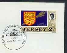 Postmark - Jersey 1971 cover bearing illustrated cancellation for Posted on board MV Gripsholm (7th Aug), stamps on ships, stamps on 