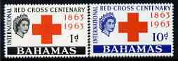 Bahamas 1963 Red Cross Centenary perf set of 2 unmounted mint, SG 226-27, stamps on red cross, stamps on medical