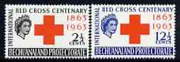 Bechuanaland 1963 Red Cross Centenary perf set of 2 unmounted mint, SG 183-84, stamps on , stamps on  stamps on red cross, stamps on  stamps on medical