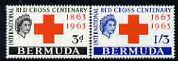 Bermuda 1963 Red Cross Centenary perf set of 2 unmounted mint, SG 181-82, stamps on red cross, stamps on medical
