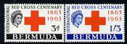 Bermuda 1963 Red Cross Centenary perf set of 2 unmounted mint, SG 181-82, stamps on , stamps on  stamps on red cross, stamps on  stamps on medical