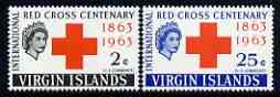 British Virgin Islands 1963 Red Cross Centenary perf set of 2 unmounted mint, SG 175-76, stamps on , stamps on  stamps on red cross, stamps on  stamps on medical