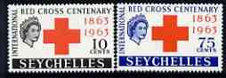 Seychelles 1963 Red Cross Centenary perf set of 2 unmounted mint, SG 214-15, stamps on , stamps on  stamps on red cross, stamps on  stamps on medical