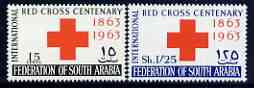 South Arabian Federation 1963 Red Cross Centenary perf set of 2 unmounted mint, SG 1-2, stamps on red cross, stamps on medical