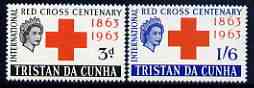 Tristan da Cunha 1963 Red Cross Centenary perf set of 2 unmounted mint, SG 69-70, stamps on red cross, stamps on medical