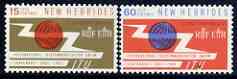 New Hebrides - English 1965 ITU Centenary perf set of 2 unmounted mint, SG 110-11, stamps on , stamps on  stamps on , stamps on  stamps on  itu , stamps on  stamps on communications