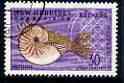 New Hebrides - English 1963-72 Nautilus Shell 30c from def set very fine cds used, SG 103, stamps on shells, stamps on marine life