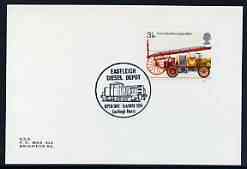 Postmark - Great Britain 1974 card bearing illustrated cancellation for Eastleigh Diesel Depot, Open Day, stamps on , stamps on  stamps on railways