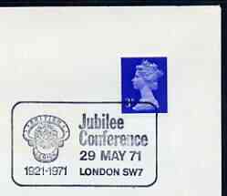 Postmark - Great Britain 1971 cover bearing illustrated cancellation for Royal British Legion, Jubilee Conference, stamps on , stamps on  stamps on militaria, stamps on  stamps on british legion
