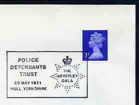 Postmark - Great Britain 1971 cover bearing illustrated cancellation for The Beverley Gala, Police Dependants Trust, stamps on , stamps on  stamps on police