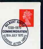 Postmark - Great Britain 1970 cover bearing special cancellation for Gilbert White Commemoration, stamps on literature, stamps on personalities