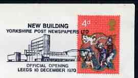 Postmark - Great Britain 1970 cover bearing illustrated cancellation for New Building Yorkshire Post Newspapers Ltd, stamps on , stamps on  stamps on newspapers