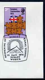 Postmark - Great Britain 1973 cover bearing illustrated cancellation for Reopening of Dudley Canal Tunnel, stamps on , stamps on  stamps on canals, stamps on  stamps on tunnels, stamps on  stamps on bridges