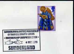 Postmark - Great Britain 1973 cover bearing illustrated cancellation for Sunderland Townswomens Guilds, stamps on women