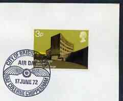 Postmark - Great Britain 1972 cover bearing illustrated cancellation for City of Bristol RAFA Air Day, stamps on aviation, stamps on  raf , stamps on 