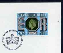 Postmark - Great Britain 1977 card bearing special cancellation for Queen's Silver Jubilee Royal Visit to Edinburgh, stamps on silver jubilee, stamps on royal visits, stamps on scots, stamps on scotland