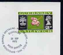 Postmark - Guernsey 1972 cover bearing illustrated cancellation for Exposition Grande Bretagne, stamps on , stamps on  stamps on exhibitions