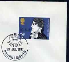 Postmark - Great Britain 1971 cover bearing special cancellation for Philatex 1971 (Bournemouth), stamps on , stamps on  stamps on stamp exhibitions