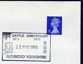 Postmark - Great Britain 1971 cover bearing illustrated cancellation for 900th Castle Anniversary, Richmond, stamps on , stamps on  stamps on castles