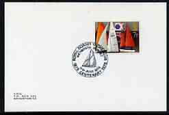 Postmark - Great Britain 1975 card bearing illustrated cancellation for Royal Dorset Yacht Club Centenary, stamps on yachts, stamps on sailing