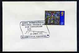 Postmark - Great Britain 1972 cover bearing illustrated cancellation for Lions International Multiple District 105 21st Convention, Scarborough, stamps on lions int
