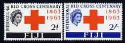 Fiji 1963 Red Cross Centenary perf set of 2 unmounted mint, SG 333-34, stamps on red cross, stamps on medical