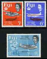 Fiji 1964 25th Anniversary of First Fiji-Tonga Airmail Service perf set of 3 unmounted mint, SG 338-40, stamps on , stamps on  stamps on postal, stamps on  stamps on aviation, stamps on  stamps on flying boats, stamps on  stamps on maps