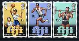 Fiji 1971 Fourth South Pacific Games perf set of 3 unmounted mint, SG 451-53, stamps on , stamps on  stamps on sport, stamps on  stamps on running, stamps on  stamps on basketball, stamps on  stamps on weightlifting