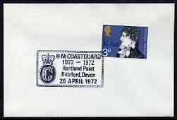 Postmark - Great Britain 1972 cover bearing illustrated cancellation for HM Coastguard, Hartland Point, stamps on rescue