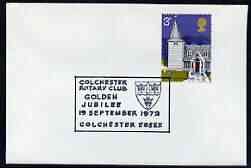 Postmark - Great Britain 1972 cover bearing special cancellation for Golden Jubilee of Colchester Rotary Club, stamps on , stamps on  stamps on rotary, stamps on  stamps on arms, stamps on  stamps on heraldry