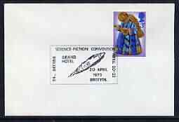 Postmark - Great Britain 1973 cover bearing illustrated cancellation for 24th British Science-Fiction Convention, Bristol, stamps on science, stamps on sci-fi