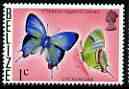 Belize 1974 Butterfly 1c (Thecla regalis) def unmounted mint, SG 381*