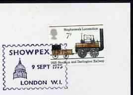 Postmark - Great Britain 1975 card bearing illustrated cancellation for Showpex '75, stamps on , stamps on  stamps on stamp exhibitions