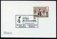 Postmark - Great Britain 1974 card bearing illustrated cancellation for Opening of Avon Jamboree by Lord Baden Powell, stamps on scouts