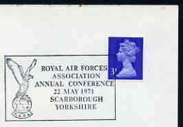 Postmark - Great Britain 1971 cover bearing illustrated cancellation for RAF Association Annual Conference, Scarborough, stamps on , stamps on  stamps on , stamps on  stamps on  raf , stamps on  stamps on 